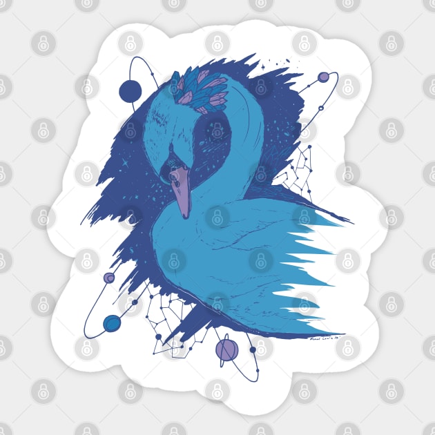 Mountain Blue Swan Among The Stars Sticker by kenallouis